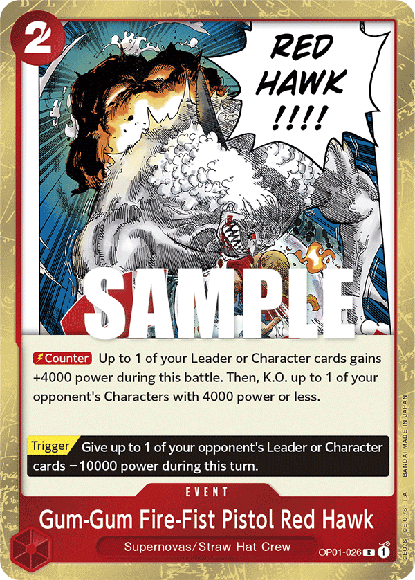 Gum-Gum Fire-Fist Pistol Red Hawk One Piece card