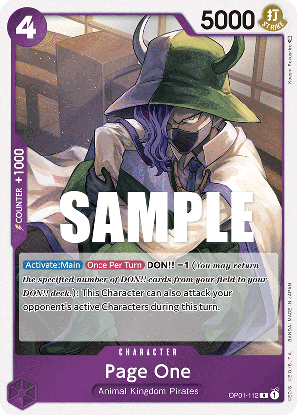 Page One One Piece card