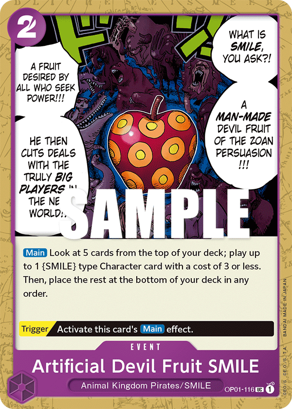 Artificial Devil Fruit SMILE One Piece card