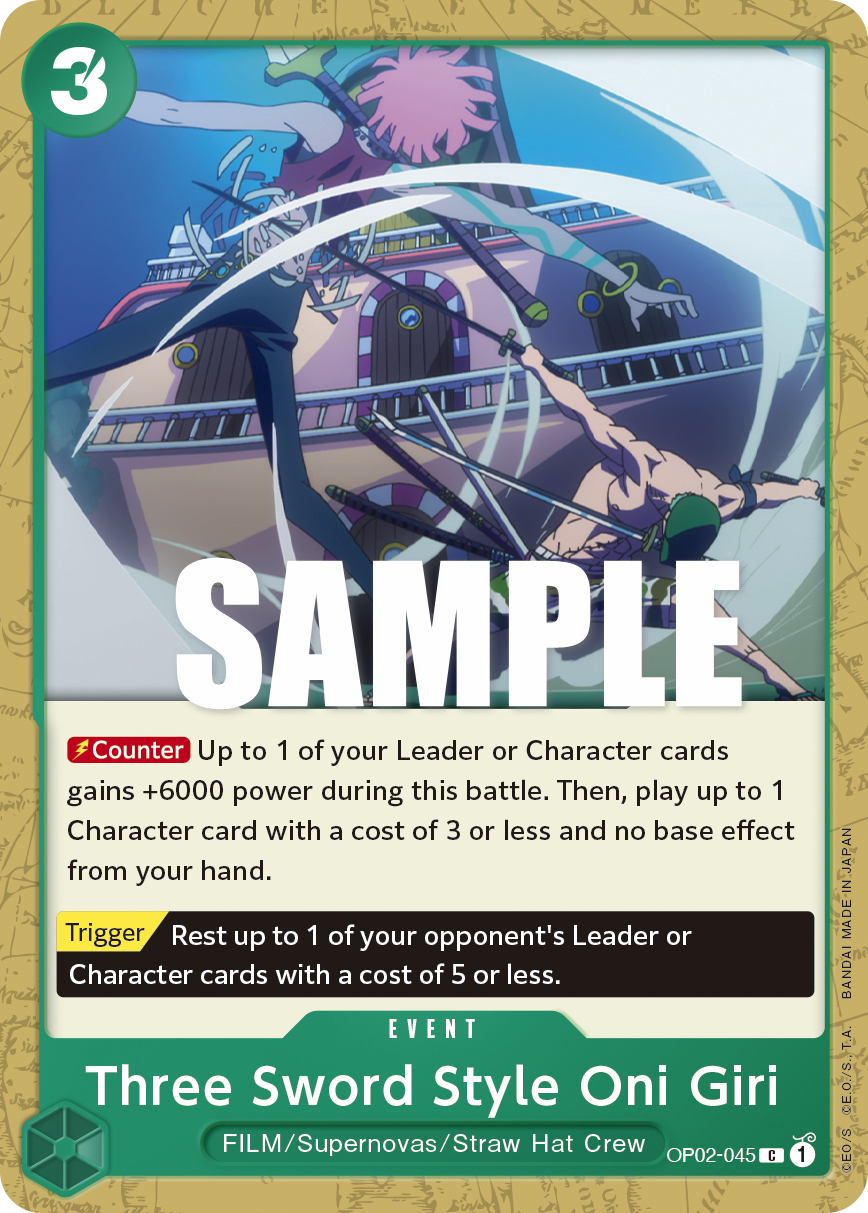 Three Sword Style Oni Giri One Piece card