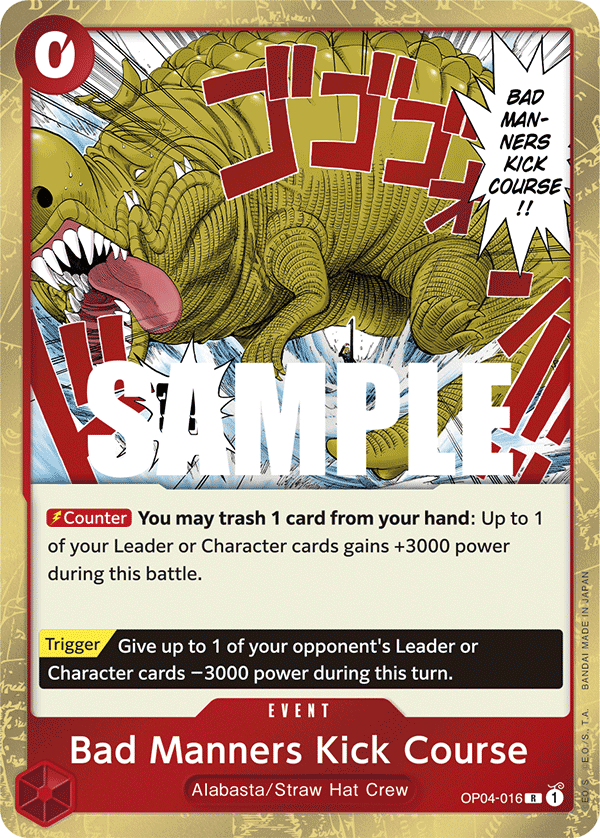 Bad Manners Kick Course One Piece card
