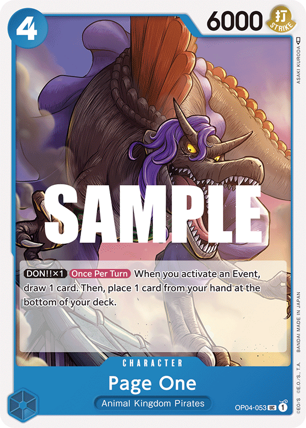 Page One One Piece card