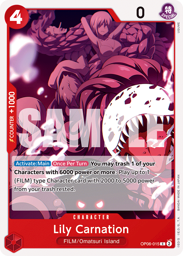 Lily Carnation One Piece card