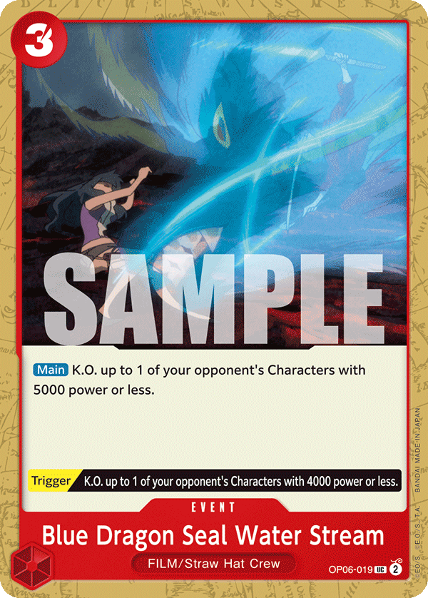 Blue Dragon Seal Water Stream One Piece card