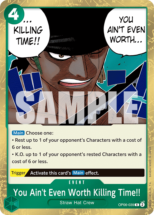 You Ain't Even Worth Killing Time!! One Piece card