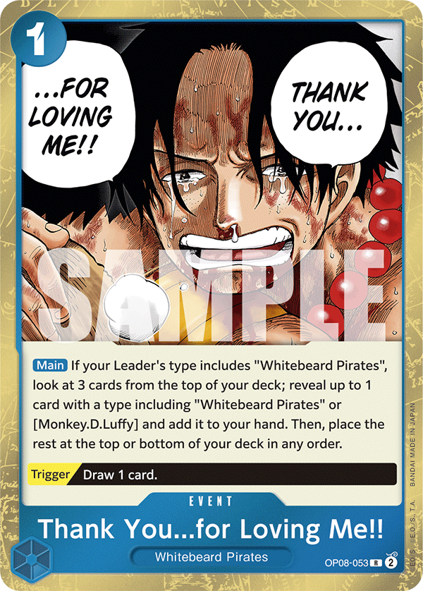 Thank You...for Loving Me!! One Piece card
