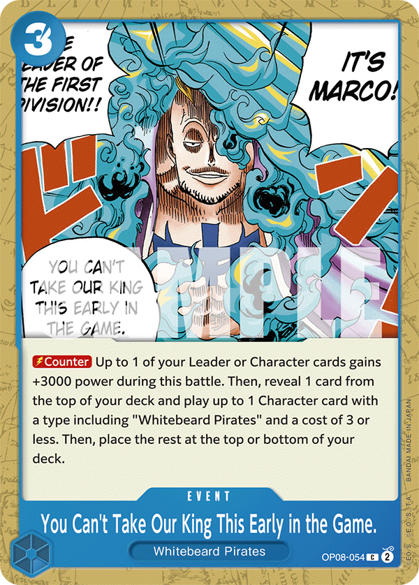 You Can't Take Our King This Early in the Game. One Piece card