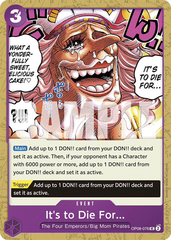 It's to Die For... One Piece card
