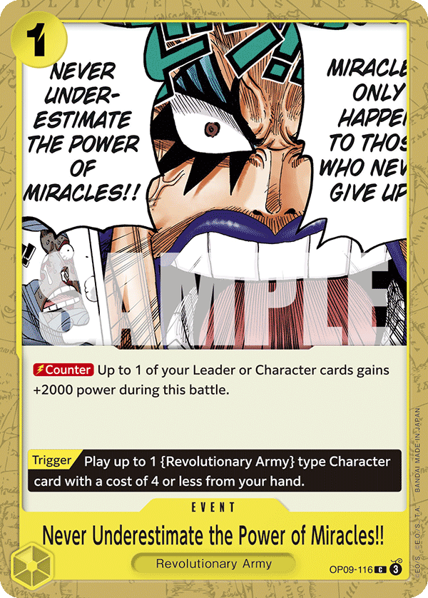 Never Underestimate the Power of Miracles!! One Piece card