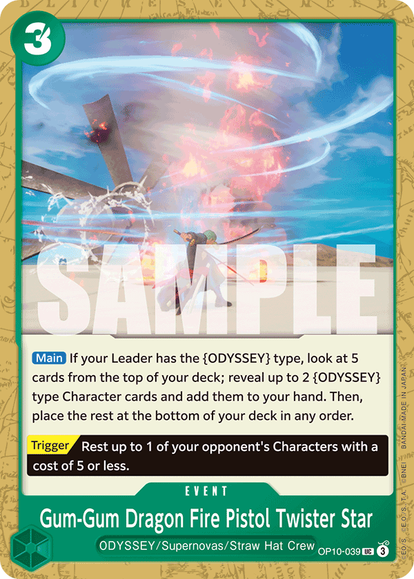 Gum-Gum Dragon Fire Pistol Twister Star One Piece card