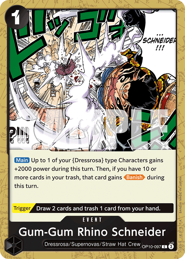 Gum-Gum Rhino Schneider One Piece card