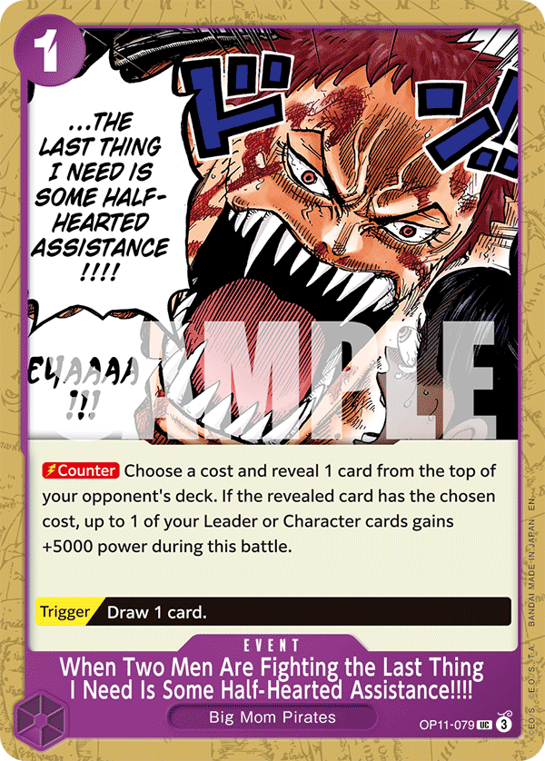 When Two Men Are Fighting the Last Thing I Need Is Some Half-Hearted Assistance!!!! One Piece card