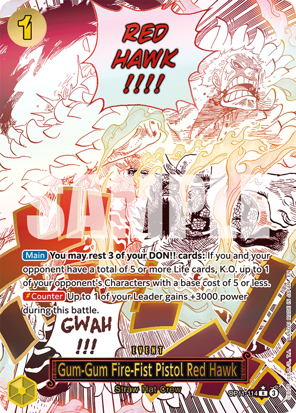 Gum-Gum Fire-Fist Pistol Red Hawk One Piece card