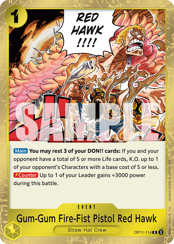 Gum-Gum Fire-Fist Pistol Red Hawk One Piece card