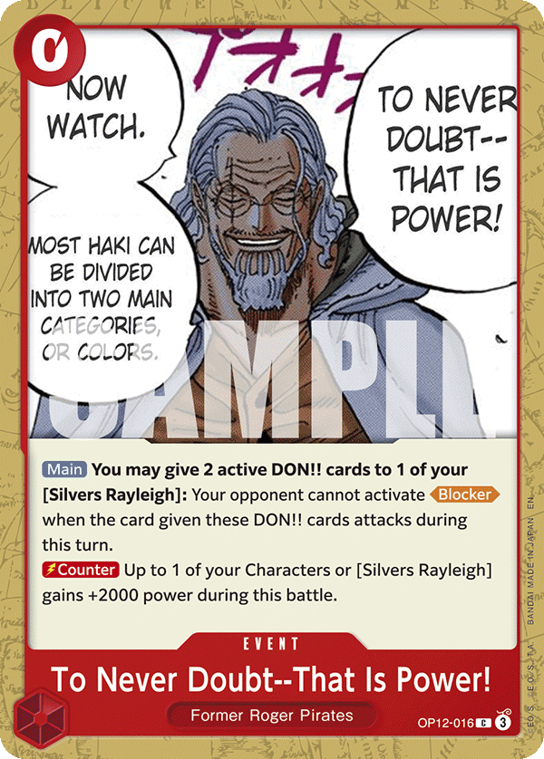 To Never Doubt--That Is Power! One Piece card