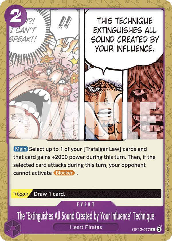 The "Extinguishes All Sound Created by Your Influence" Technique One Piece card