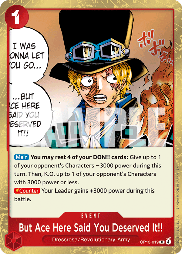 But Ace Here Said You Deserved It!! One Piece card