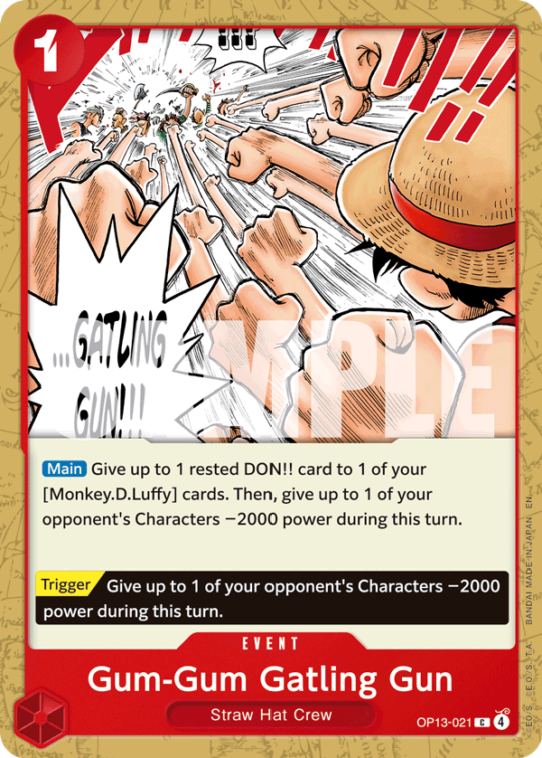 Gum-Gum Gatling Gun One Piece card