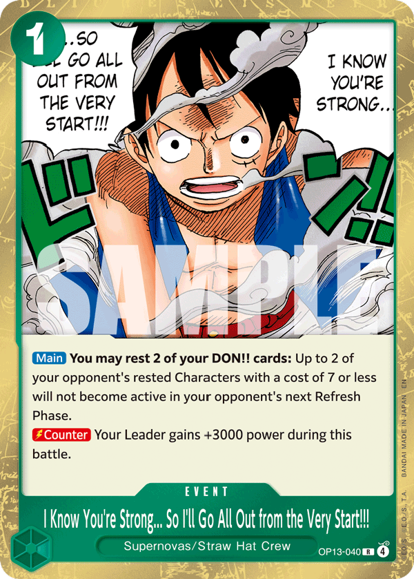I Know You're Strong... So I'll Go All Out from the Very Start!!! One Piece card