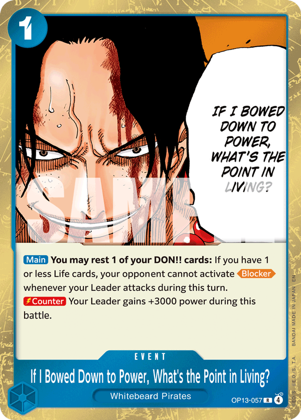 If I Bowed Down to Power, What's the Point in Living? One Piece card