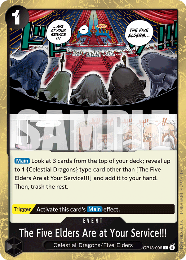 The Five Elders Are at Your Service!!! One Piece card