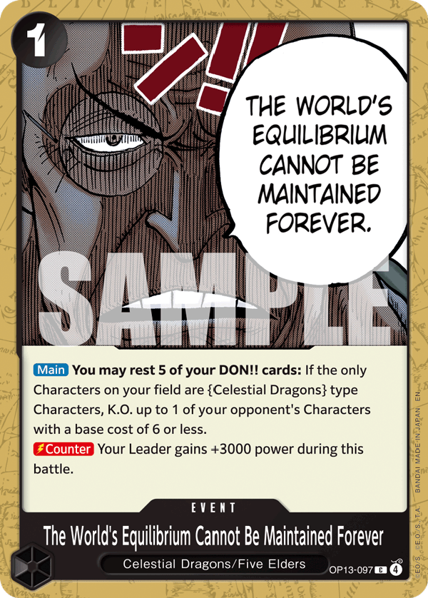 The World's Equilibrium Cannot Be Maintained Forever One Piece card