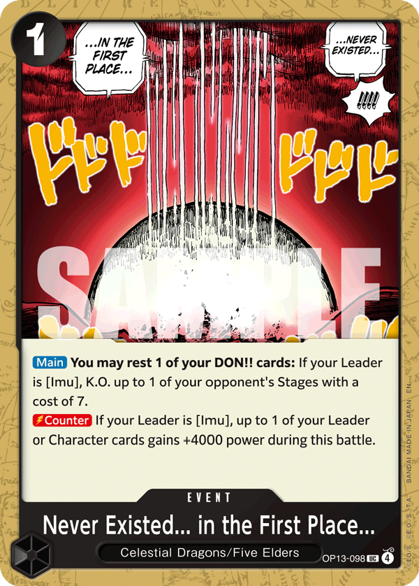 Never Existed... in the First Place... One Piece card