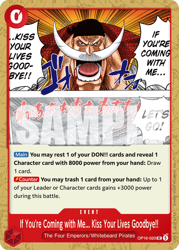 If You're Coming with Me... Kiss Your Lives Goodbye!! One Piece card