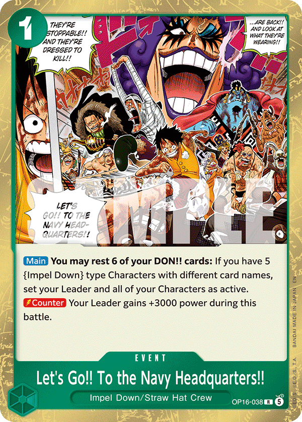 Let's Go!! To the Navy Headquarters!! One Piece card