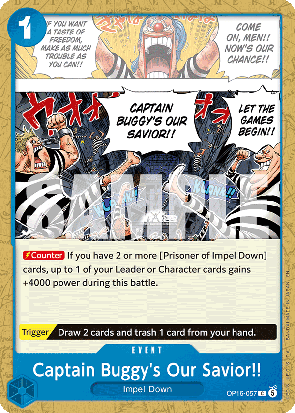 Captain Buggy's Our Savior!! One Piece card