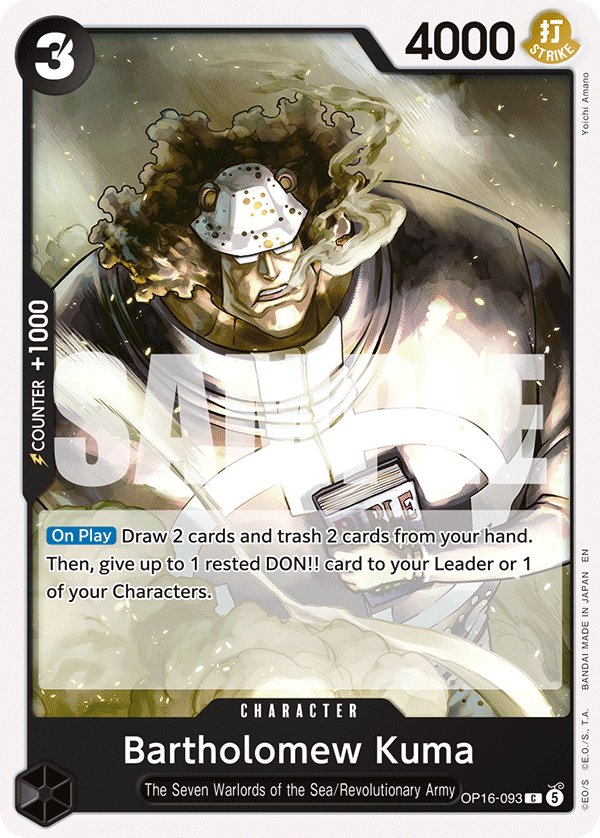 Bartholomew Kuma One Piece card