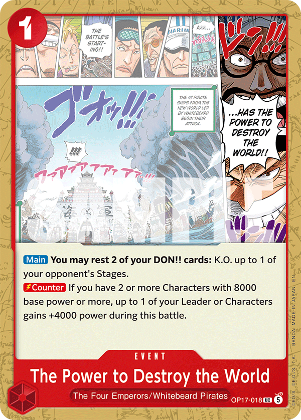 The Power to Destroy the World One Piece card