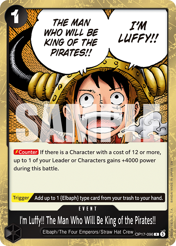 I'm Luffy!! The Man Who Will Be King of the Pirates!! One Piece card
