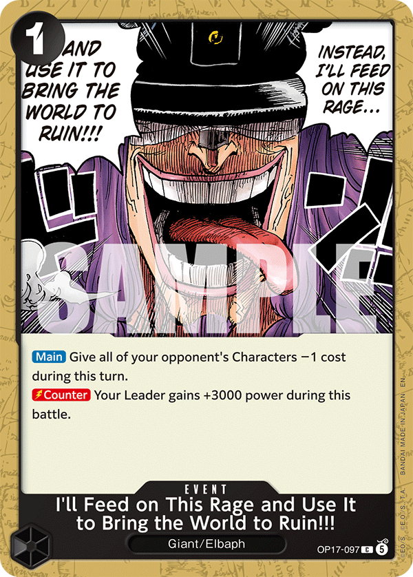 I'll Feed on This Rage and Use It to Bring the World to Ruin!!! One Piece card