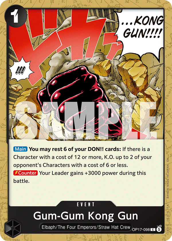Gum-Gum Kong Gun One Piece card