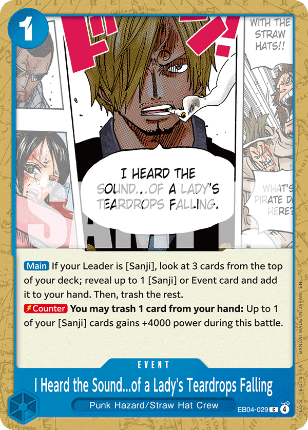 I Heard the Sound...of a Lady's Teardrops Falling One Piece card