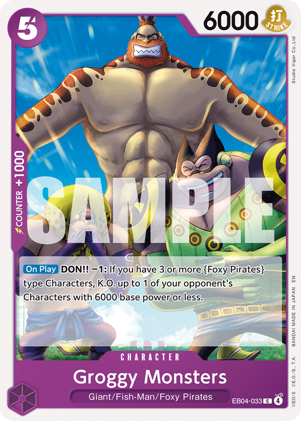 Groggy Monsters One Piece card