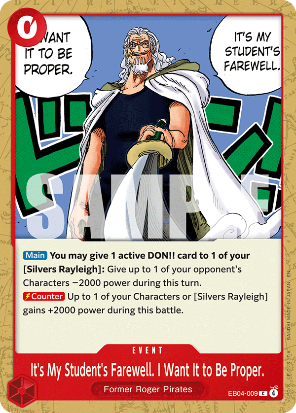 It's My Student's Farewell. I Want It to Be Proper. One Piece card