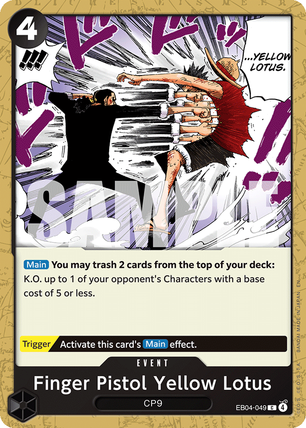 Finger Pistol Yellow Lotus One Piece card