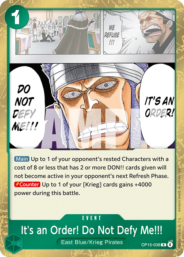 It's an Order! Do Not Defy Me!!! One Piece card