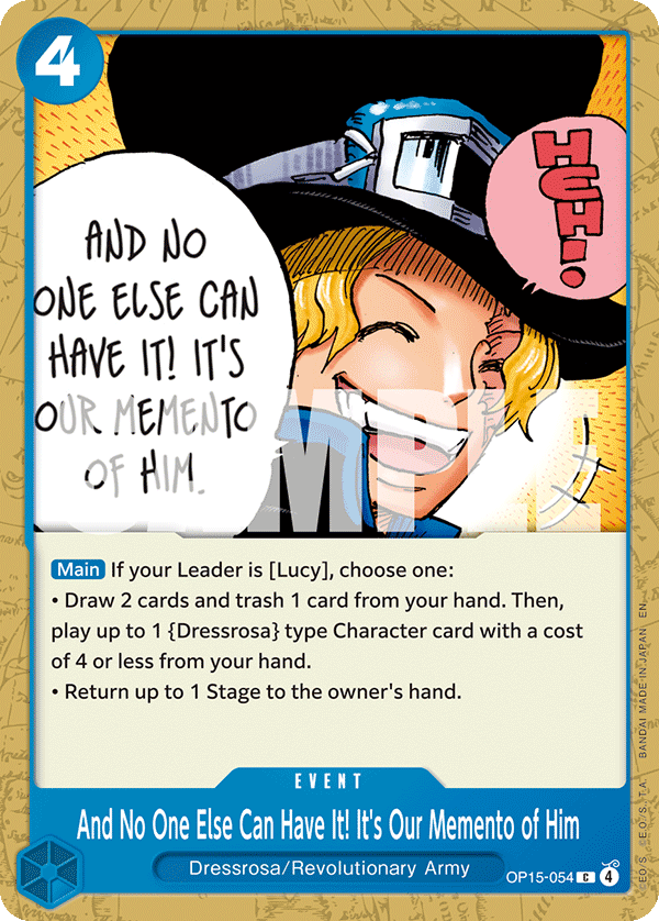 And No One Else Can Have It! It's Our Memento of Him One Piece card