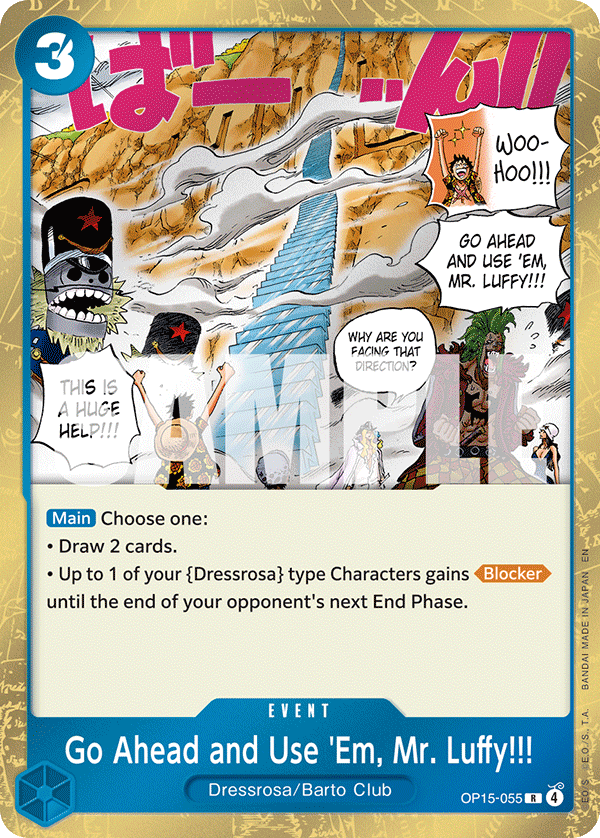 Go Ahead and Use 'Em, Mr. Luffy!!! One Piece card