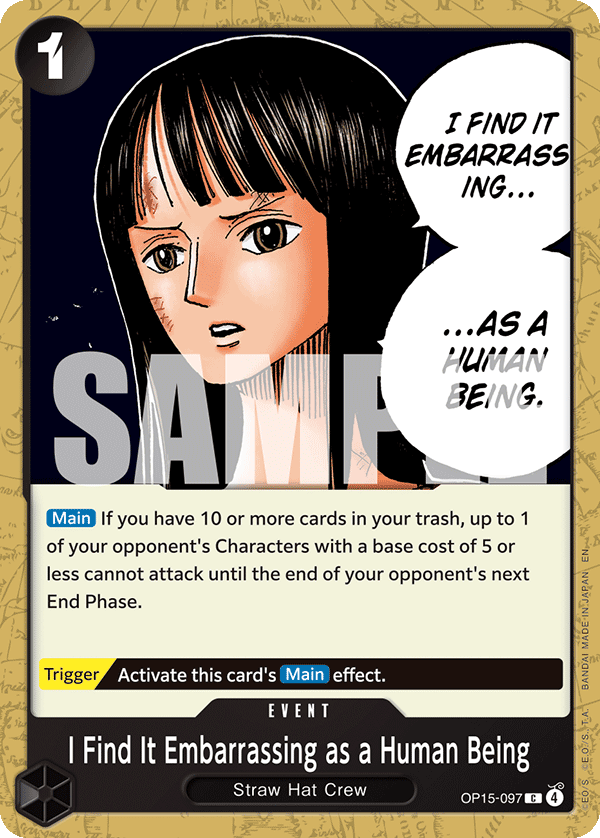 I Find It Embarrassing as a Human Being One Piece card