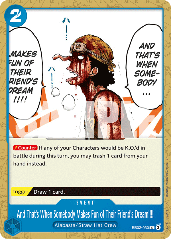 And That's When Somebody Makes Fun of Their Friend's Dream!!!! One Piece card