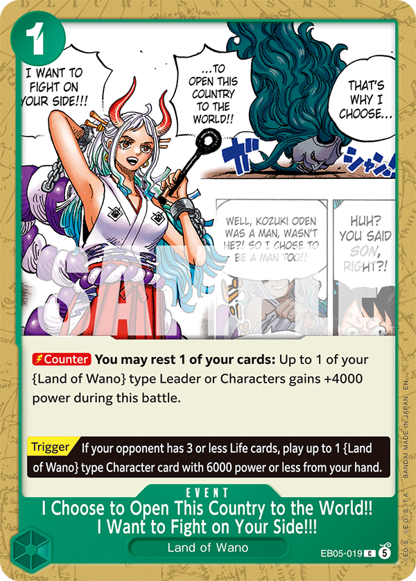 I Choose to Open This Country to the World!! I Want to Fight on Your Side!!! One Piece card