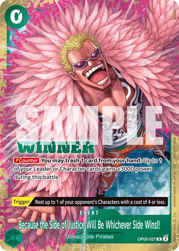 Because the Side of Justice Will Be Whichever Side Wins!! One Piece card