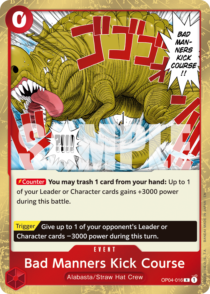 Bad Manners Kick Course One Piece card