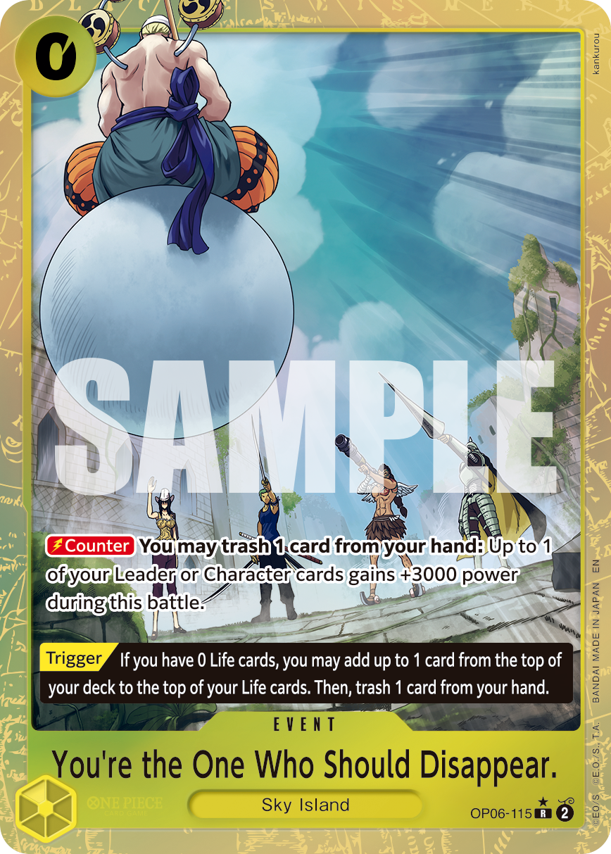 You're the One Who Should Disappear. One Piece card