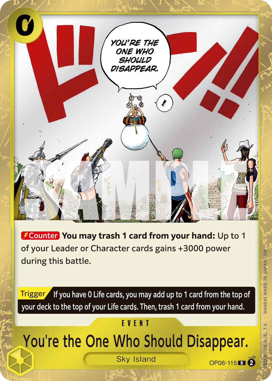 You're the One Who Should Disappear. One Piece card
