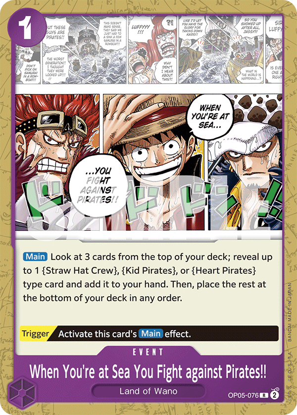 When You're at Sea You Fight against Pirates!! One Piece card